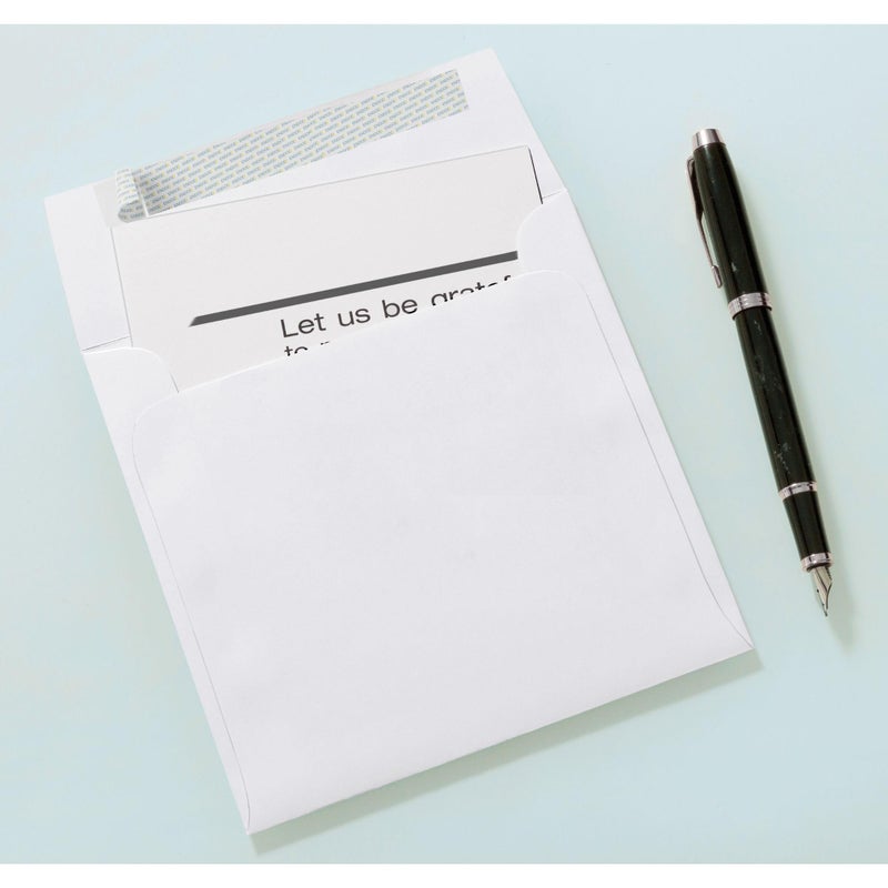 EnDoc 6x6 Square Envelopes - 50 Pack, Self Seal 28lb Blank Greeting Card Envelopes for Invitations, Photos, and Special Occasions, White - Image 5